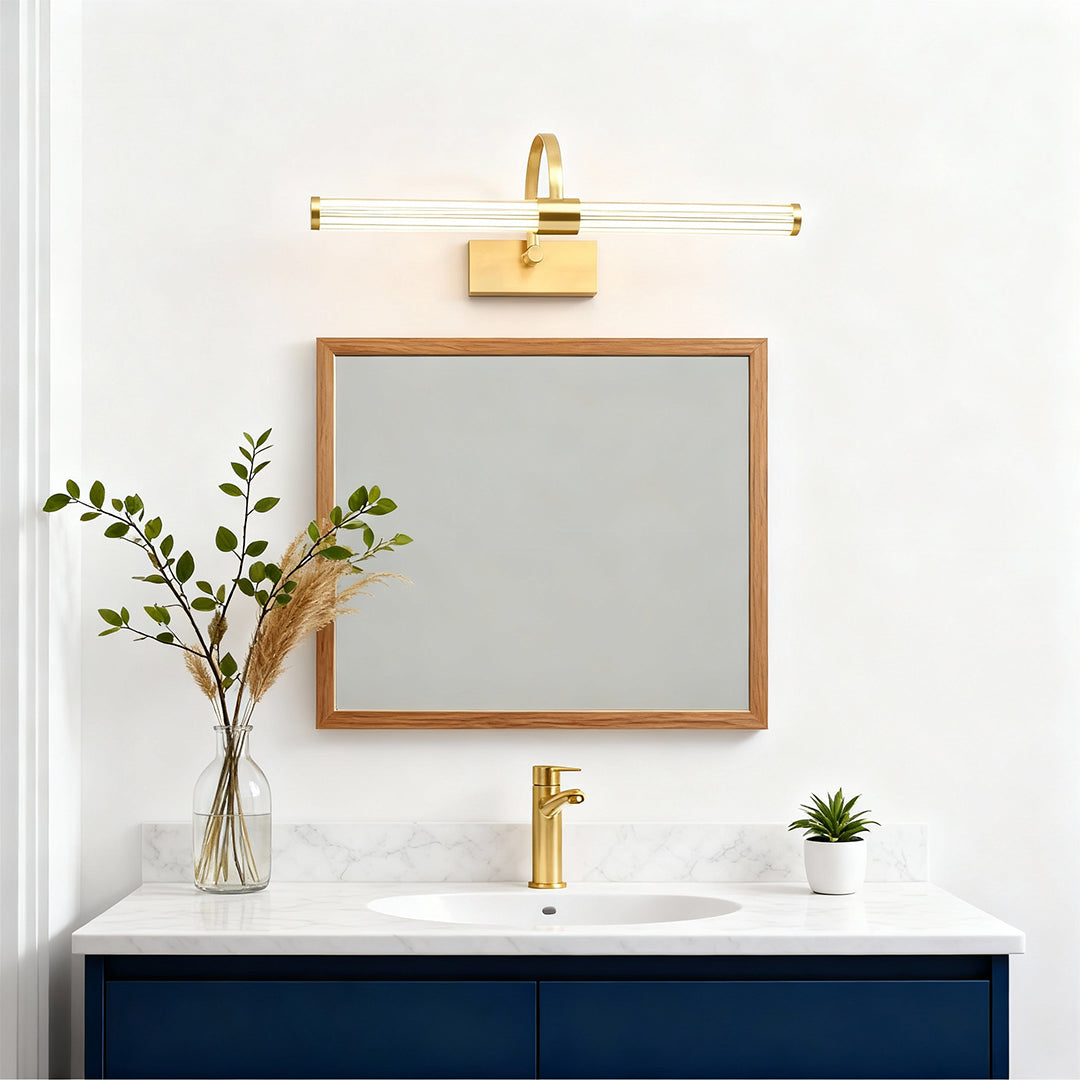 Bathroom Vanity Wall Light Nordic Full Copper Long Bar Light