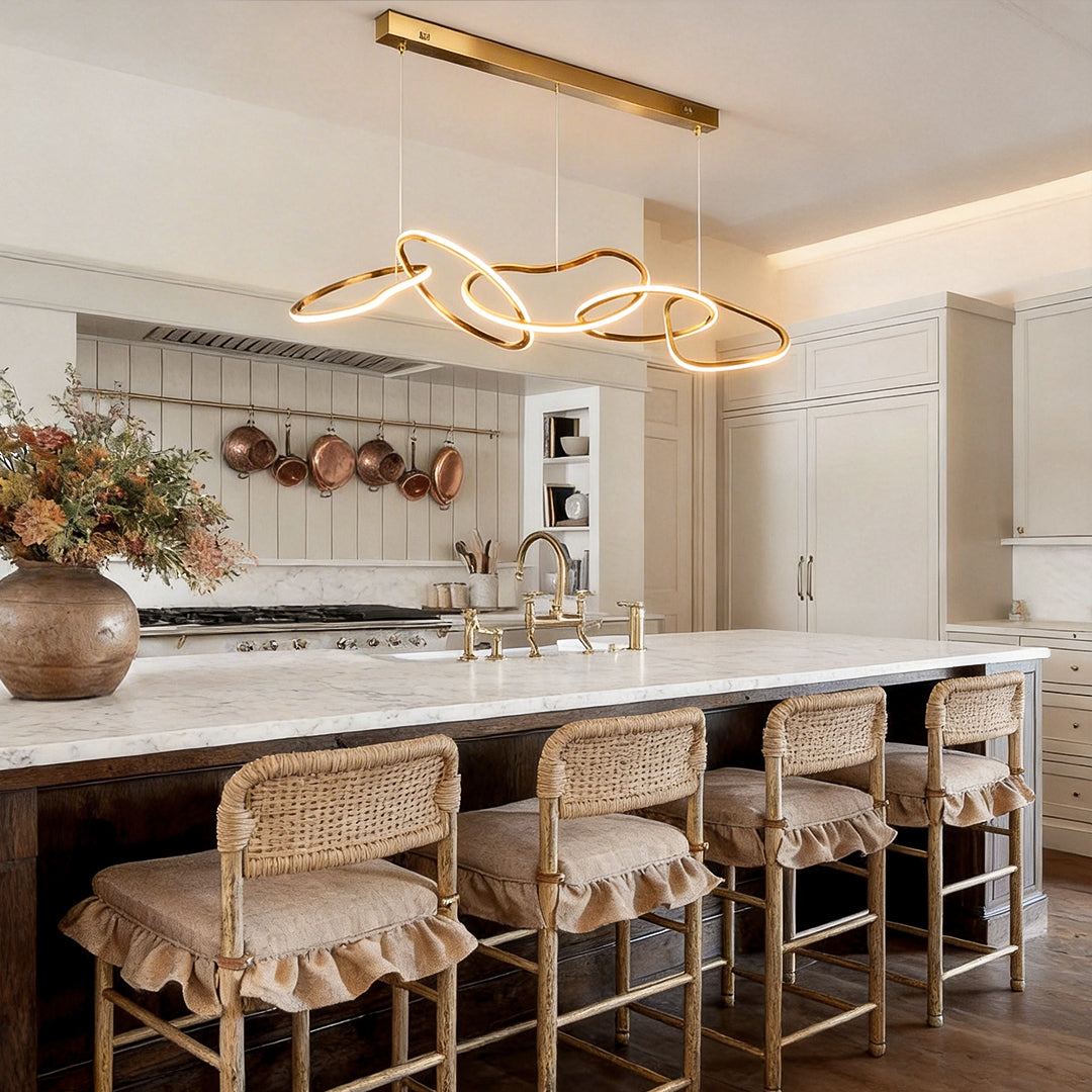Irregular Circular Chainlink Dimmable LED Plating Modern Chandeliers