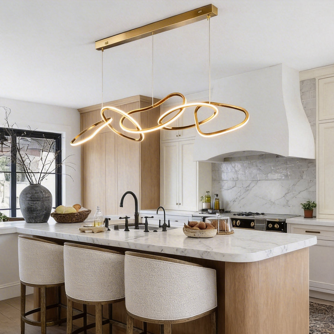 Irregular Circular Chainlink Dimmable LED Plating Modern Chandeliers