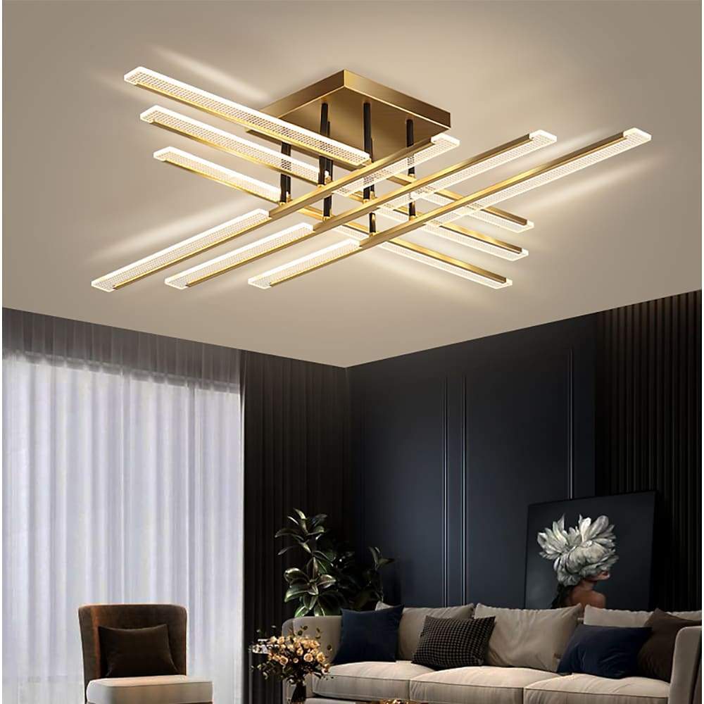 Gold Cross Ceiling Light Exquisite Metal LED Flat Light