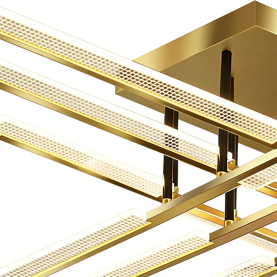 Gold Cross Ceiling Light Exquisite Metal LED Flat Light