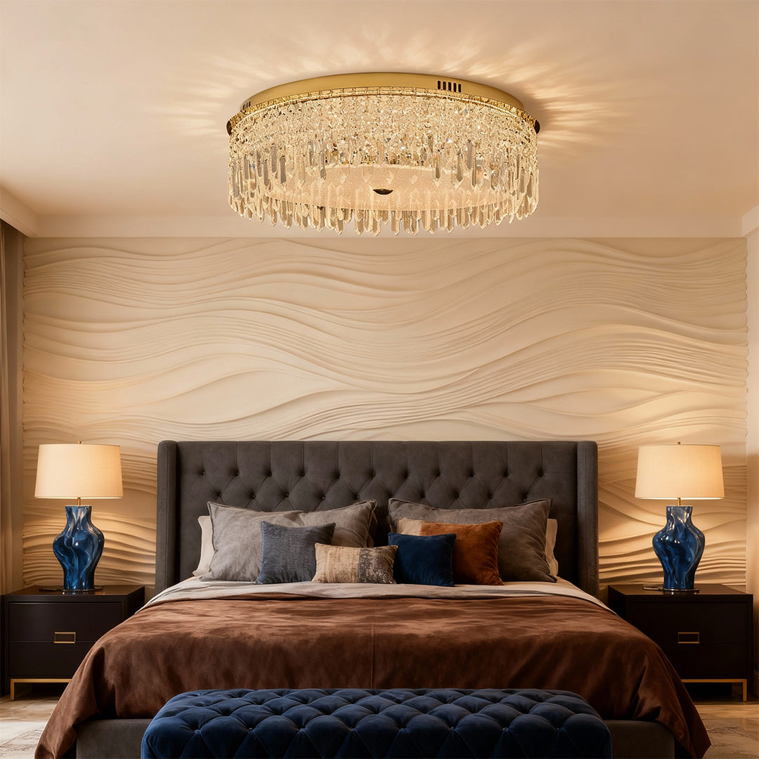 Crystal Ceiling Lights Flush Mount Luxury Metal Light