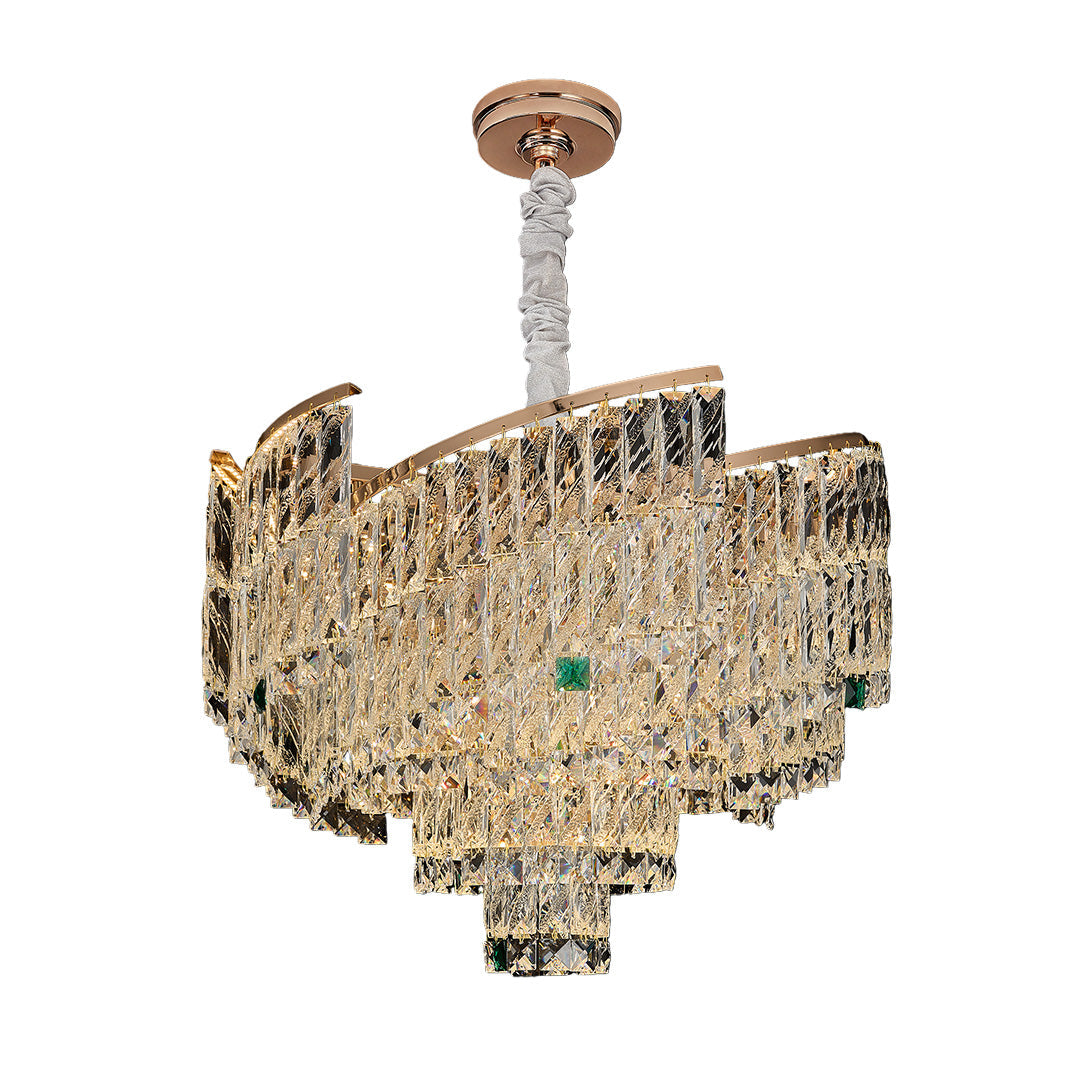 Crystal Pendant Chandelier Luxury Carbon Steel Ceiling Light