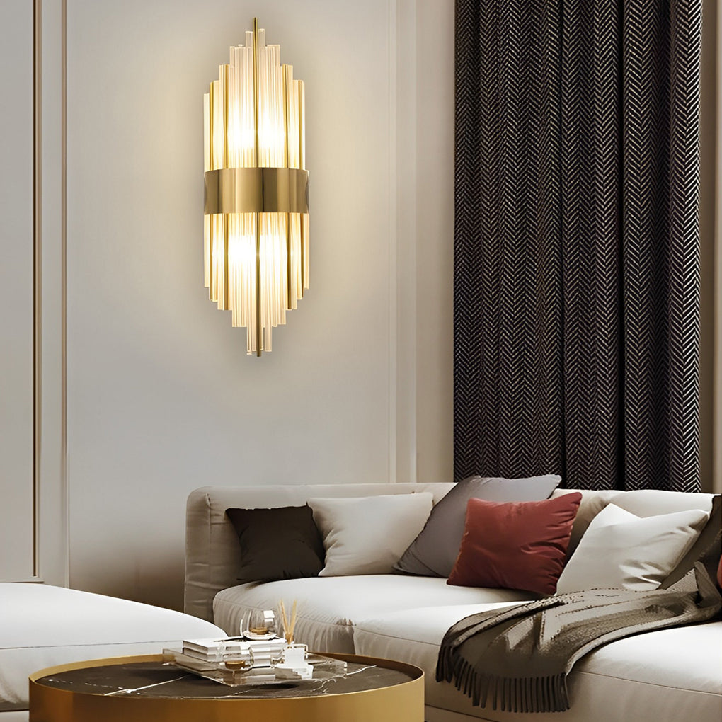 Gold and Crystal Wall Sconces Luxury LED Modern Light