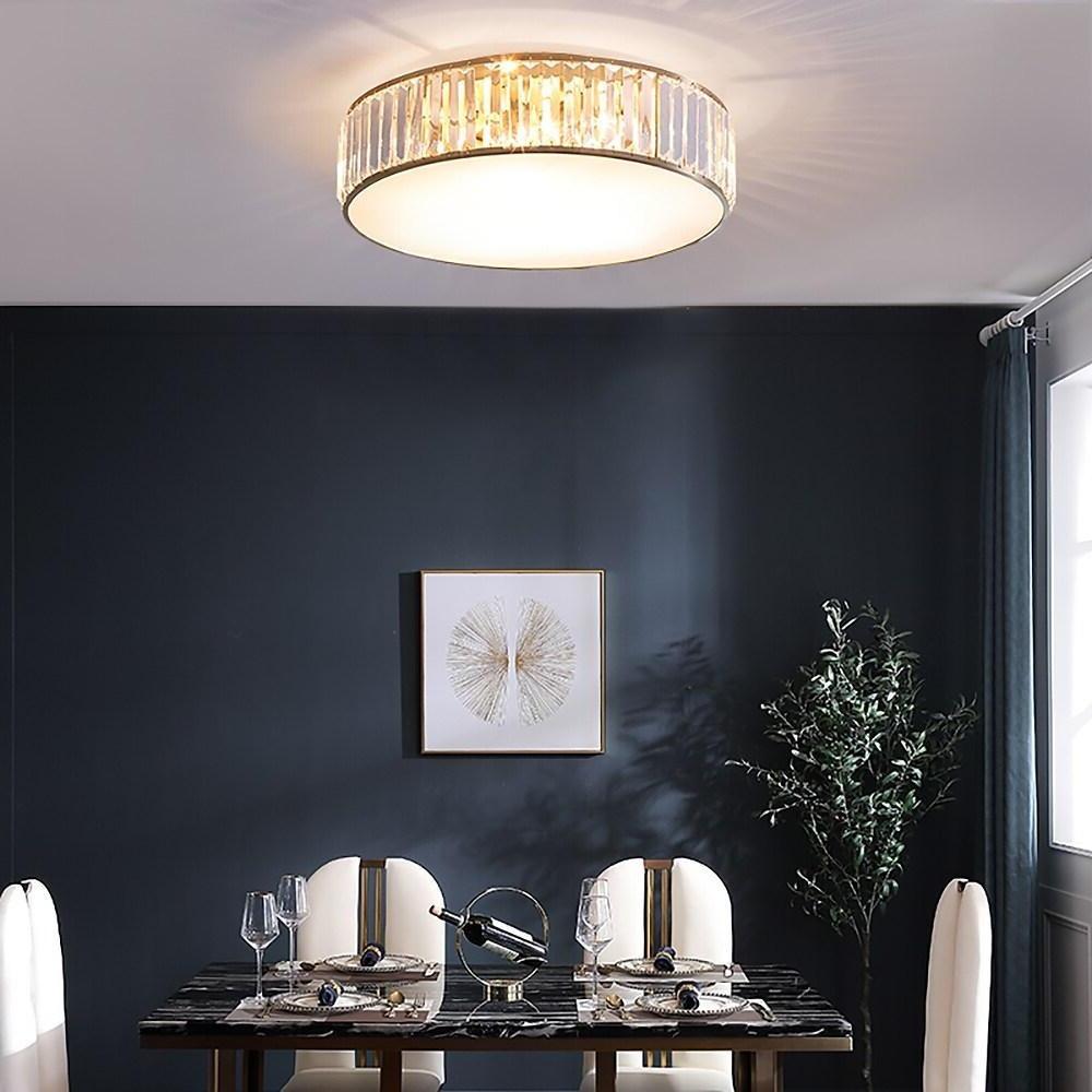 Gold Drum Ceiling Light Nordic Style Copper LED Light