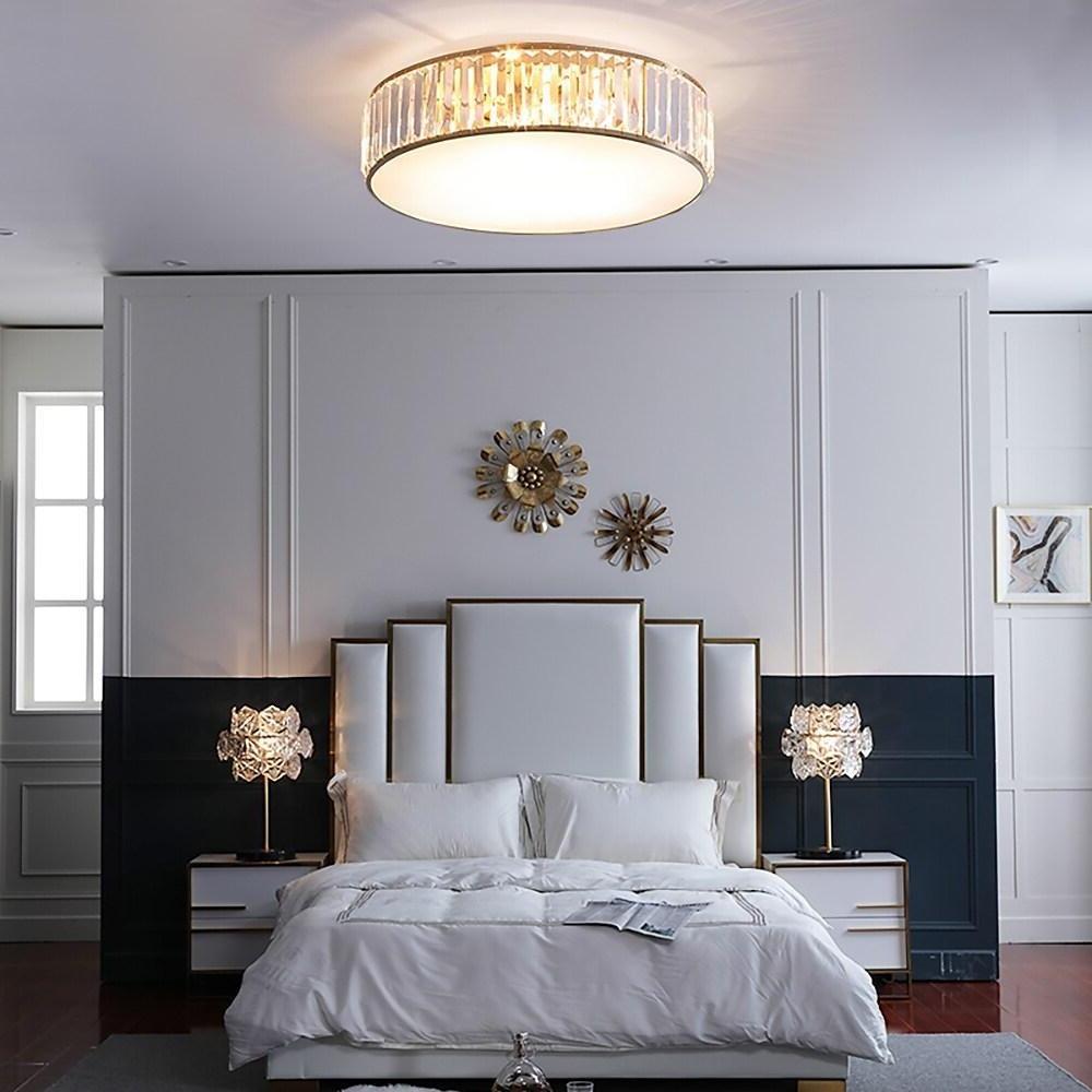 Gold Drum Ceiling Light Nordic Style Copper LED Light