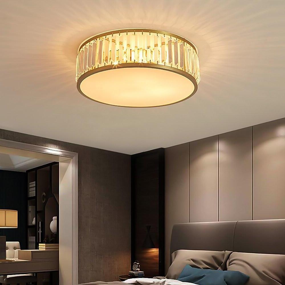 Gold Drum Ceiling Light Nordic Style Copper LED Light