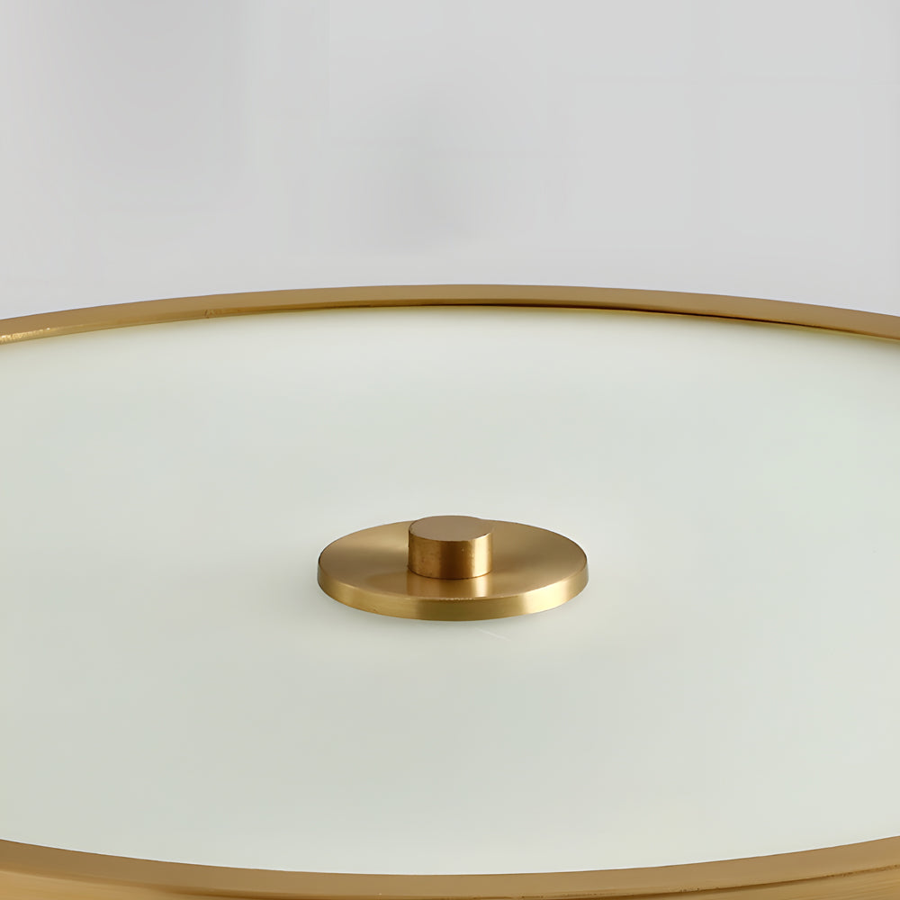 Gold Drum Ceiling Light American Style Cylindrical Brass Light