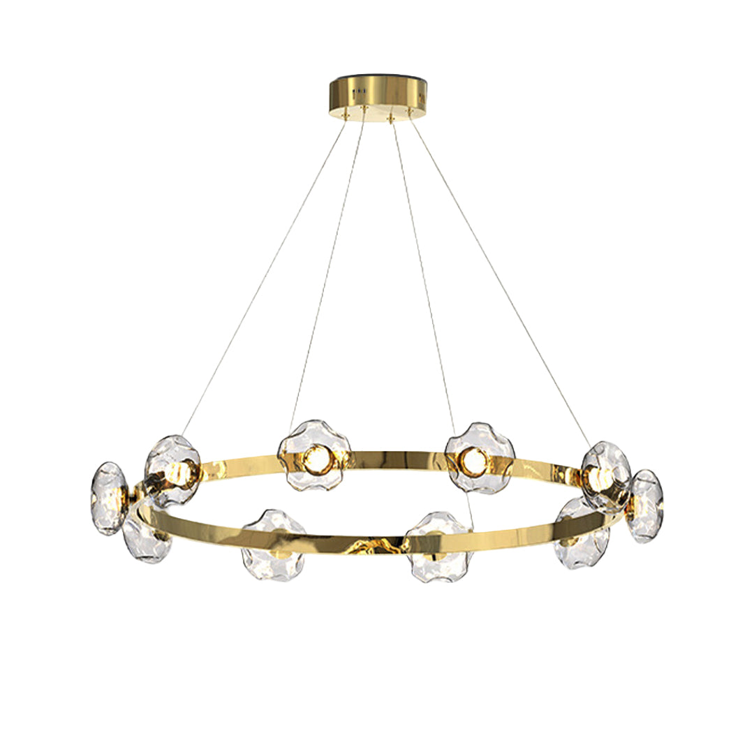 LED Dome Glass Ring Chandeliers Nordic Modern Ceiling Light