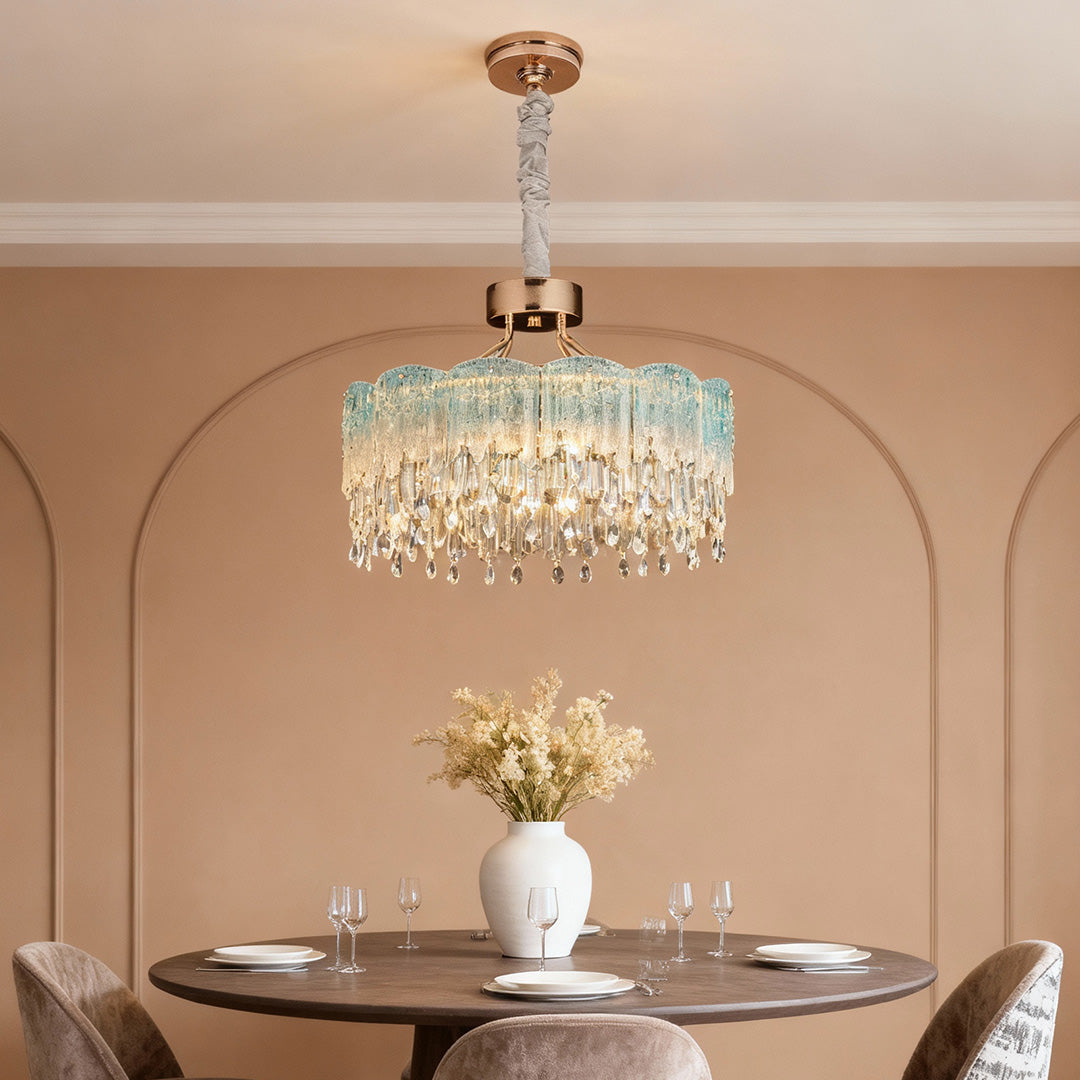 Glass Fringe Chandeliers French Luxury Crystal Ceiling Light