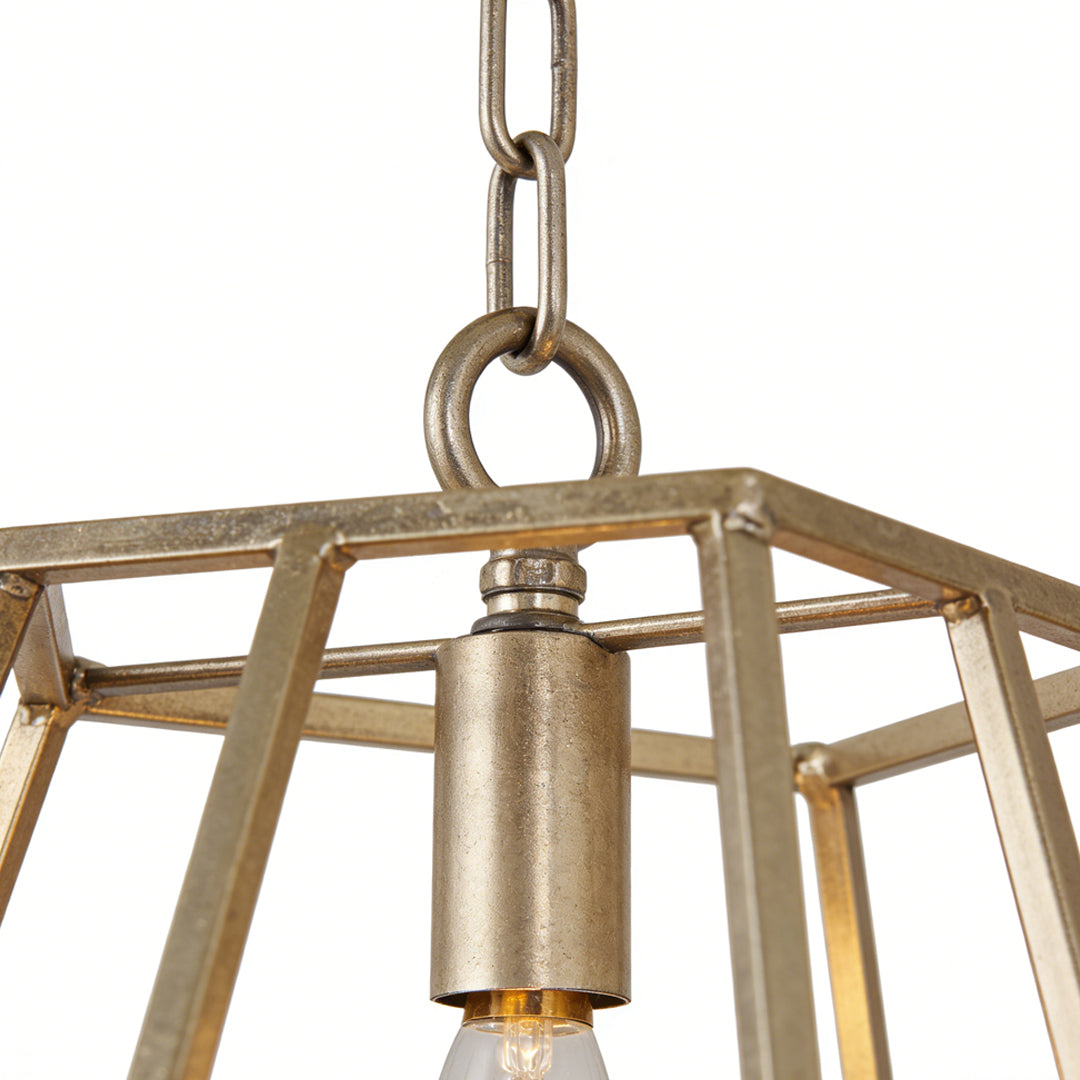 Gold Hanging Pendant Light Single Geometric Ceiling Light