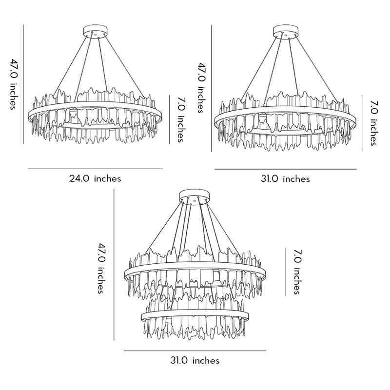 Gold Leaf Chandelier Modern Creative Metal Round LED Ceiling Light
