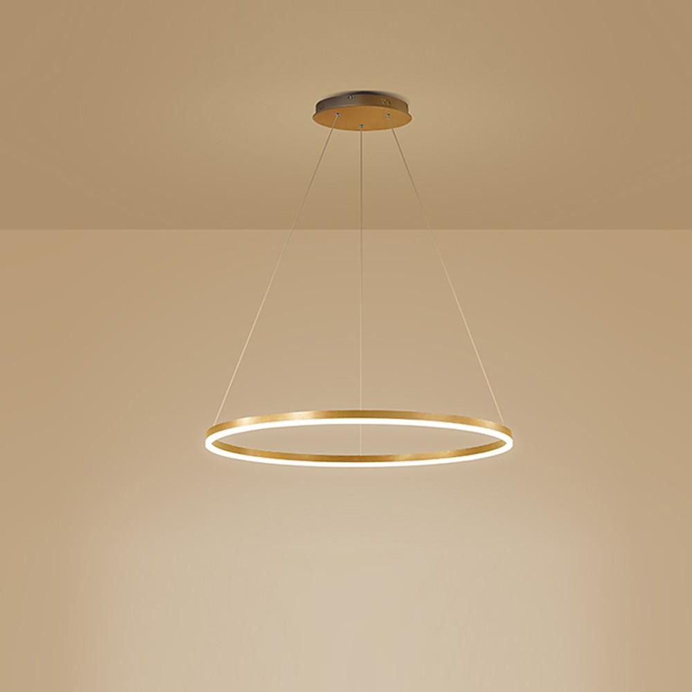 Black LED Ring Chandelier Modern Aluminum Ceiling Light