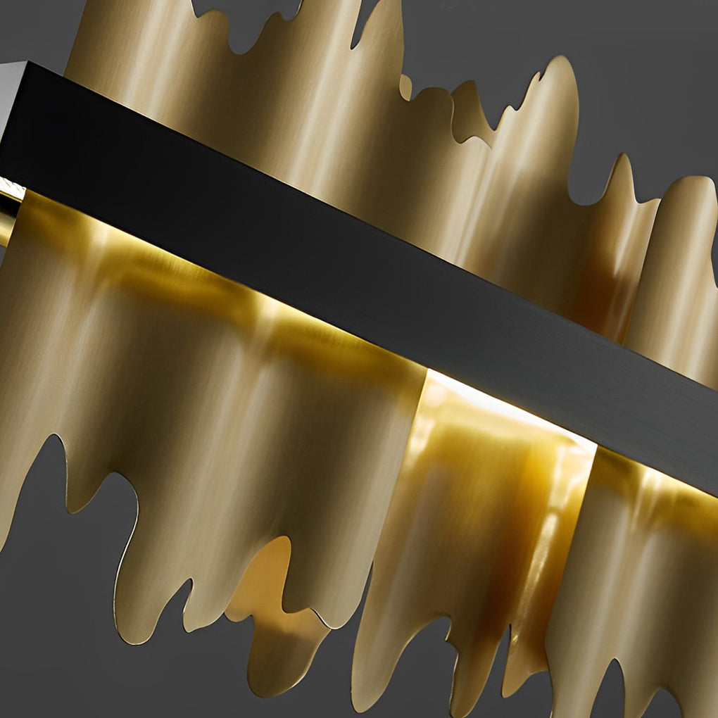 Gold Linear Pendant Light Modern Mountain Shape LED Ceiling Light