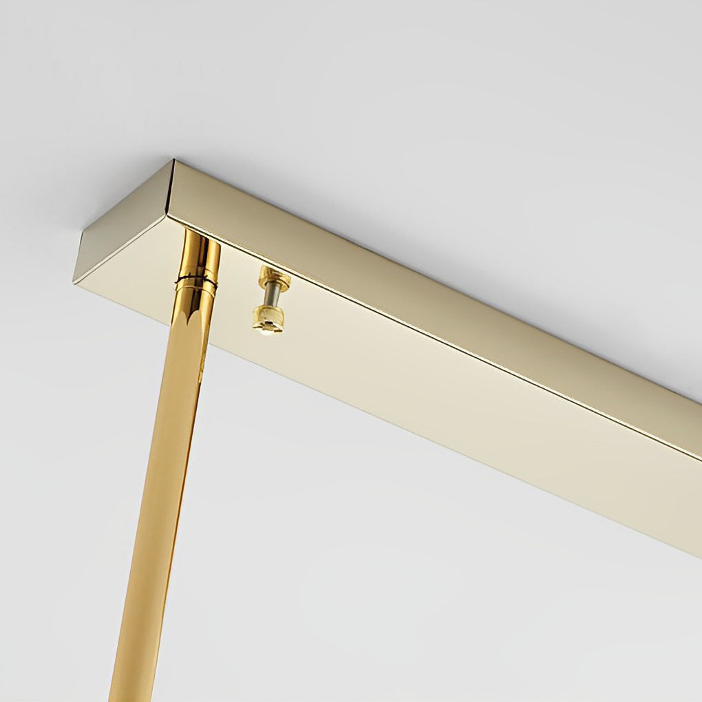 Gold Rectangular Chandelier Modern Crystal Ceiling Light