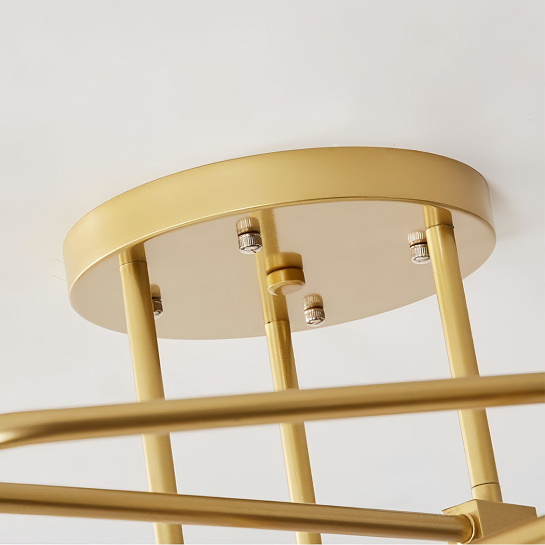 Gold Semi Flush Mount Light Nordic Style Magic Bean Ceiling Light