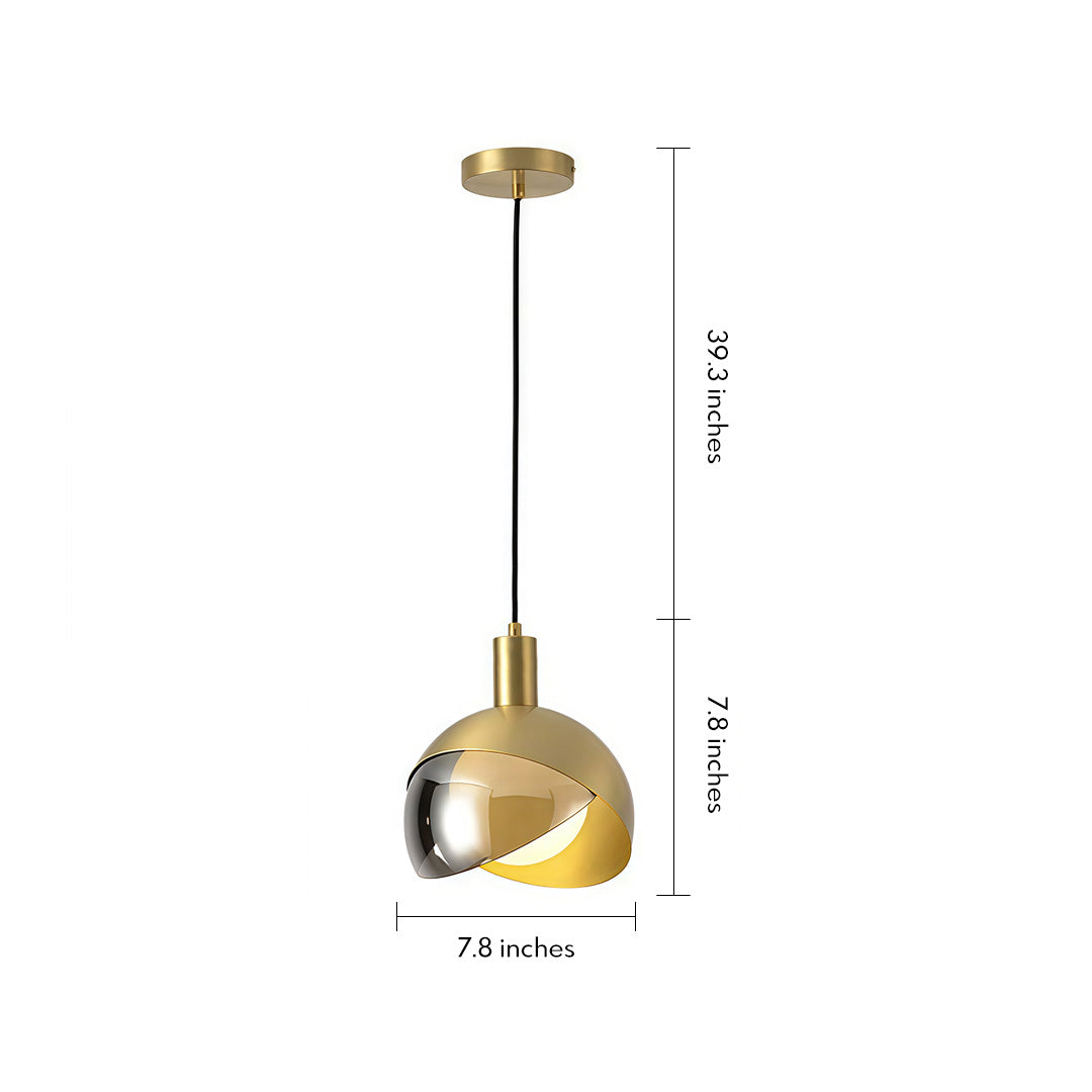 Gold Sphere Pendant Light Industrial Hemisphere Ceiling Light