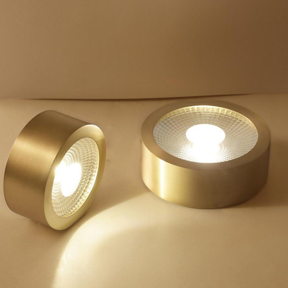 Gold Downlights Nordic Style Round LED Brass and Acrylic Light