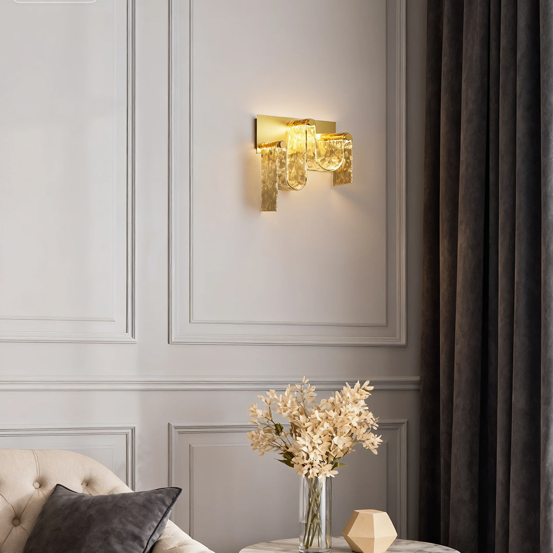 Gold Wall Lights Italian Luxury Simple Creative Metal LED Glass Lamp