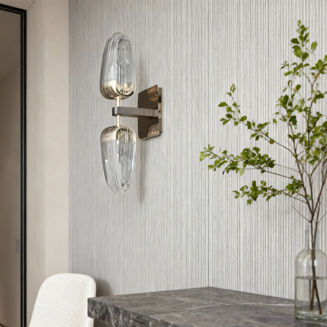 Gold Wall Light Simple LED White Acrylic Symmetry Lamp
