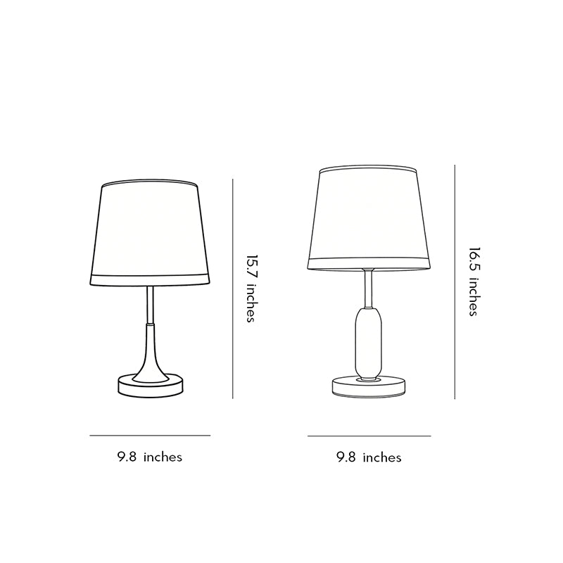 Gold White Table Lamp Modern Iron and Fabric Lamp