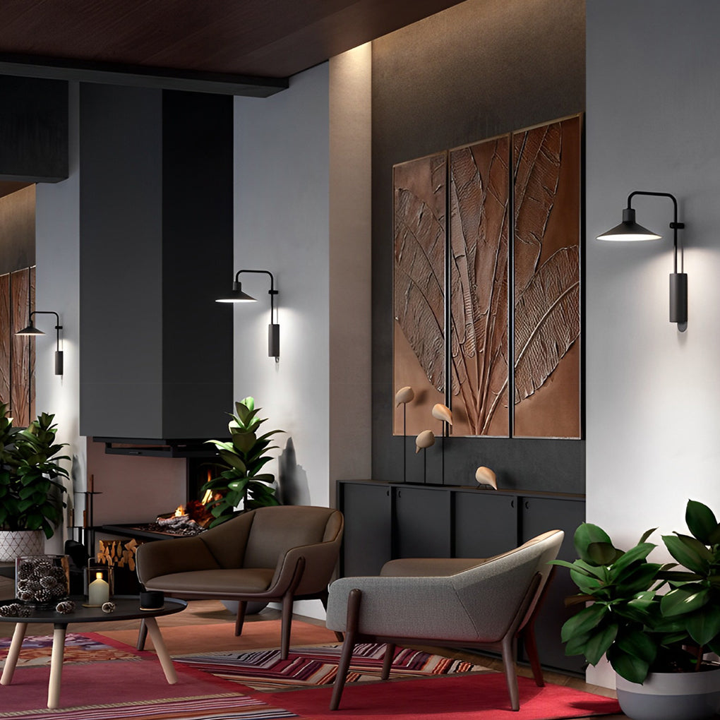 Gooseneck Wall Lamp Modern Long Arm Outdoor Metal Light