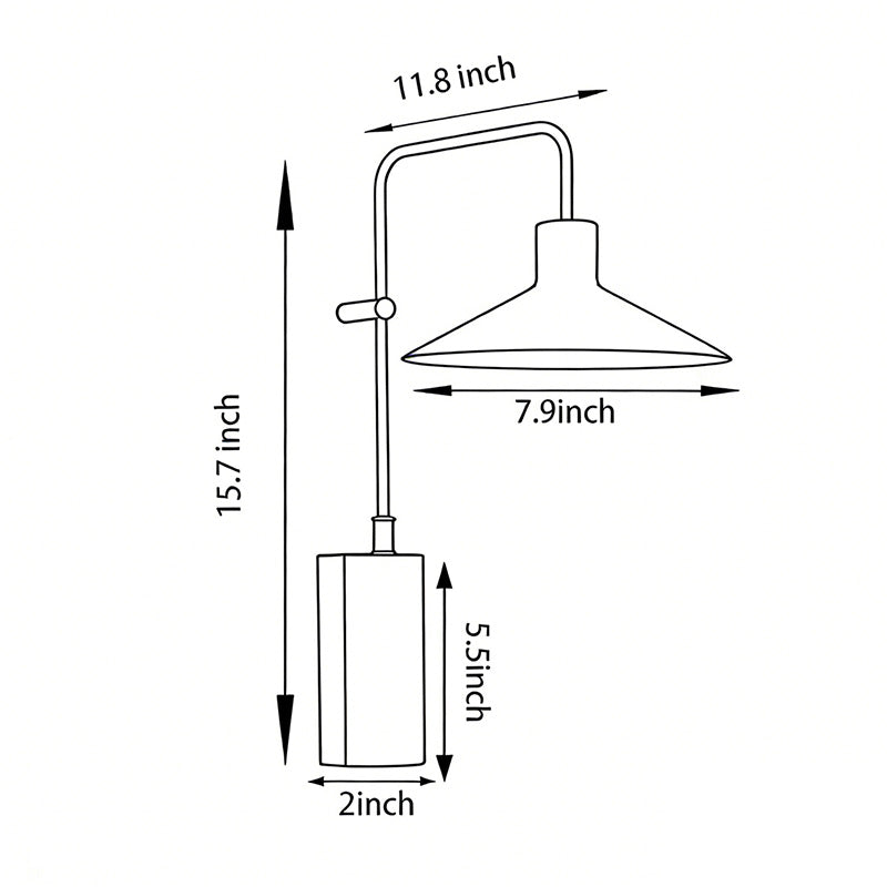 Gooseneck Wall Lamp Modern Long Arm Outdoor Metal Light