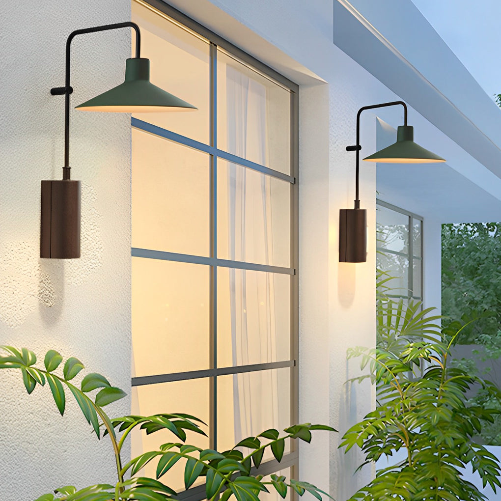 Gooseneck Wall Lamp Modern Long Arm Outdoor Metal Light