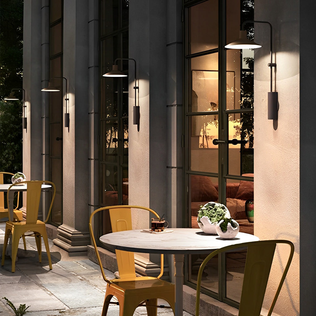 Gooseneck Wall Lamp Modern Long Arm Outdoor Metal Light