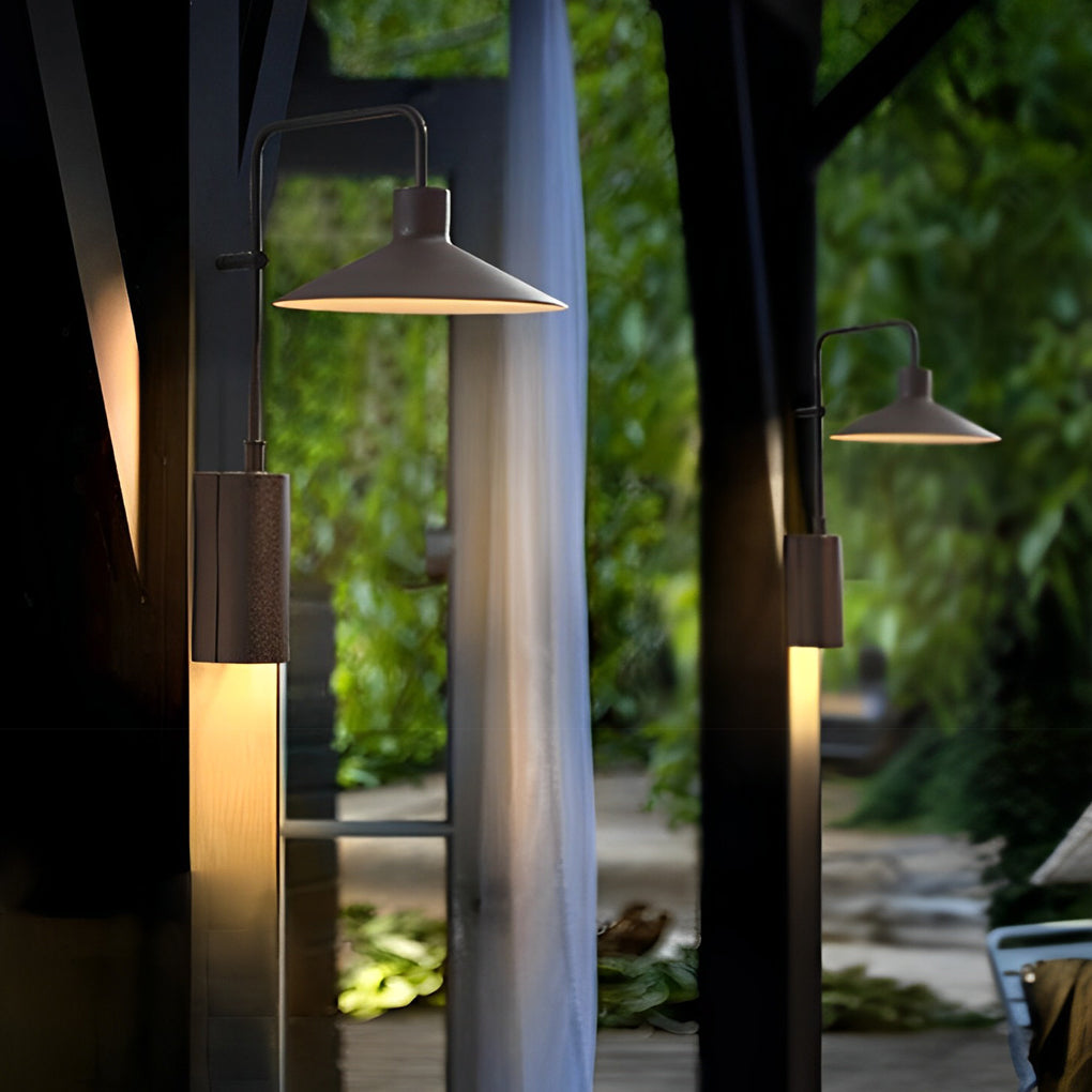 Gooseneck Wall Lamp Modern Long Arm Outdoor Metal Light