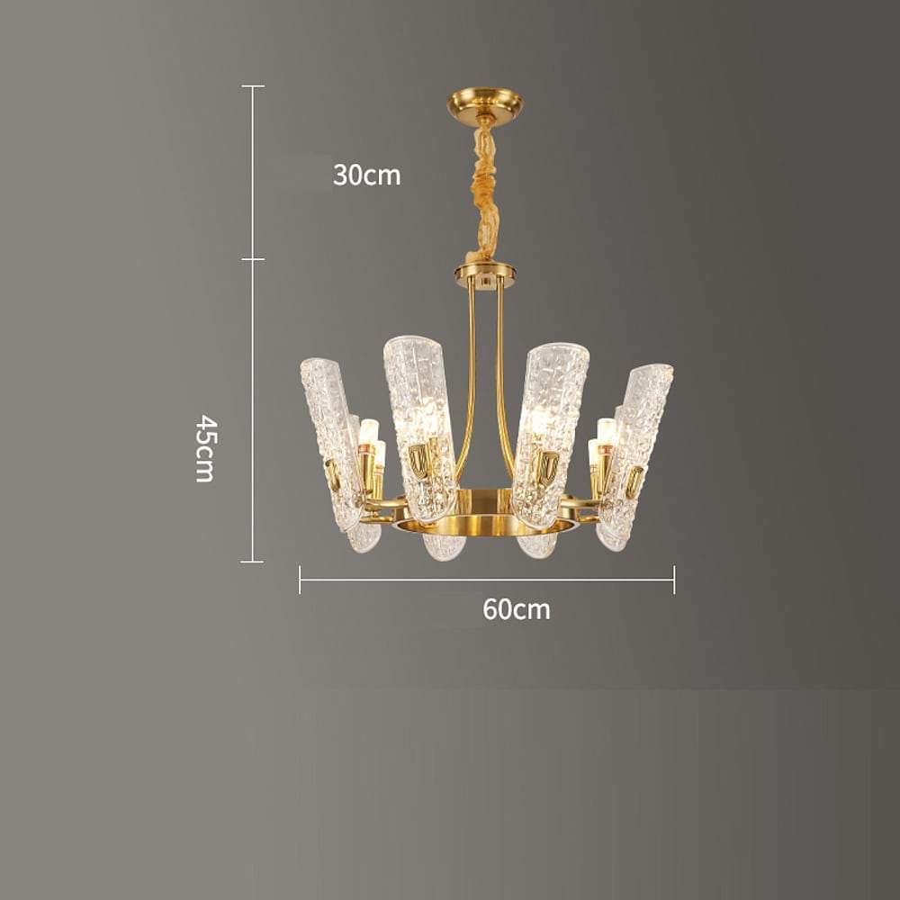 8-light LED Electroplated Metal Glass Gold Classic Chandeliers Ceiling Lights