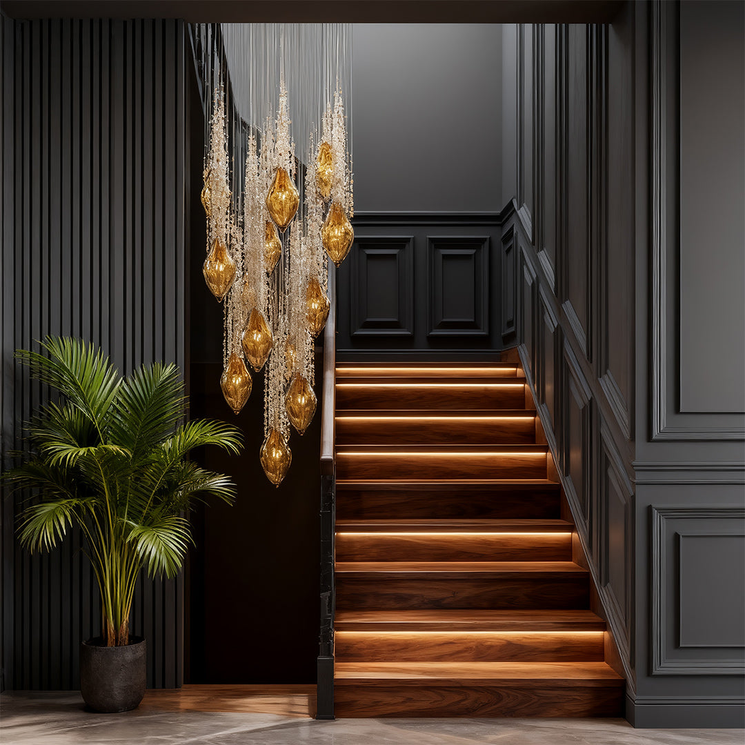 Stairway Chandelier Artistic Crystal Ceiling Light