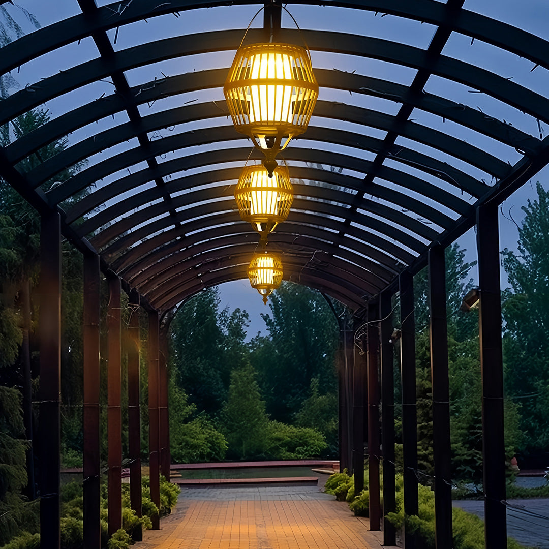 Japanese Lantern Pendant Light Outdoor Waterproof Ceiling Light