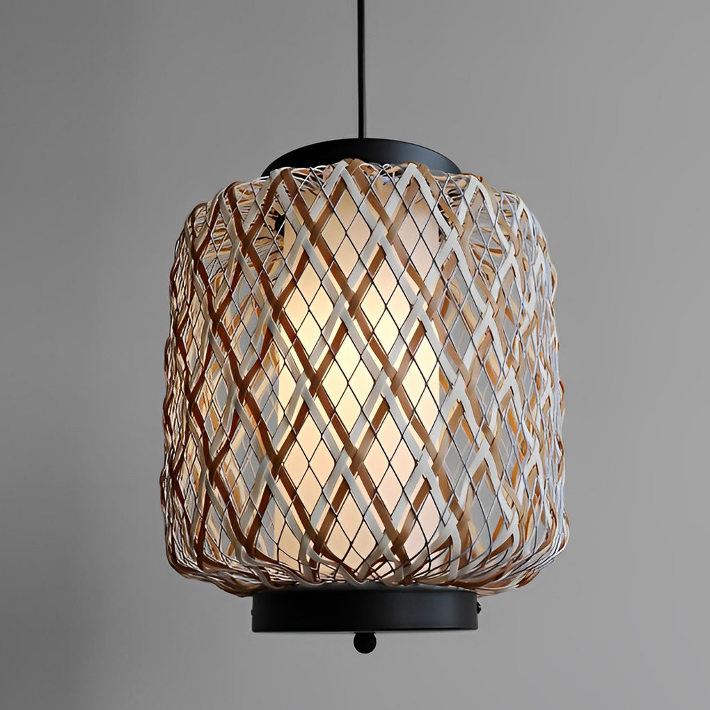 Hanging Lantern Lamp Woven Rural Modern Outdoor Pendant Light