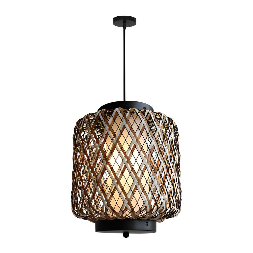 Hanging Lantern Lamp Woven Rural Modern Outdoor Pendant Light