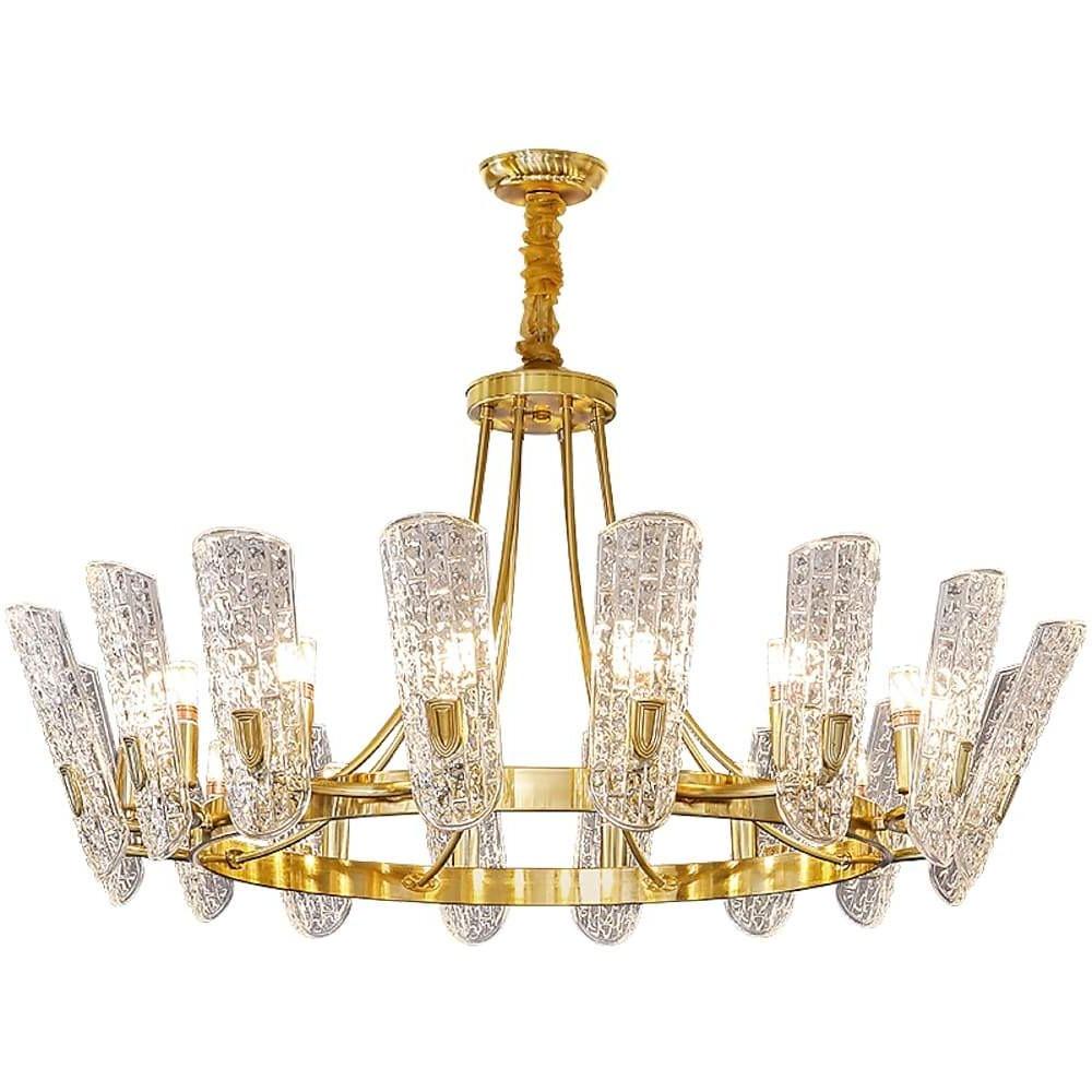 8-light LED Electroplated Metal Glass Gold Classic Chandeliers Ceiling Lights