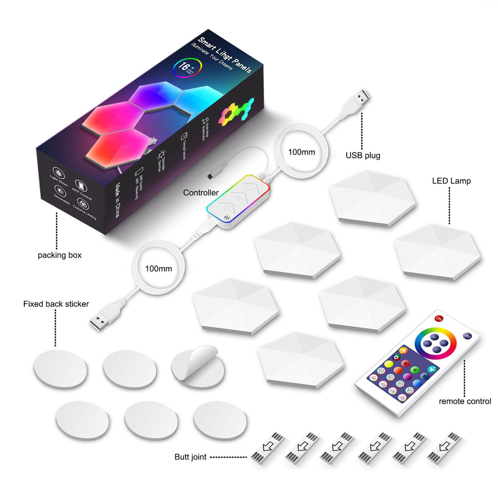 Hexagon LED Wall Lights Shaped Rgbic Smart Modern Light