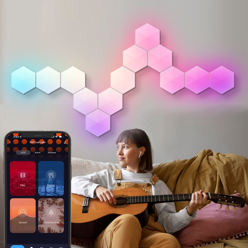 Hexagon LED Wall Lights Shaped Rgbic Smart Modern Light