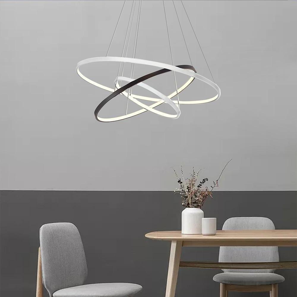 Adjustable Circles LED Dimmable with Remote Modern Chandeliers Ceiling Light