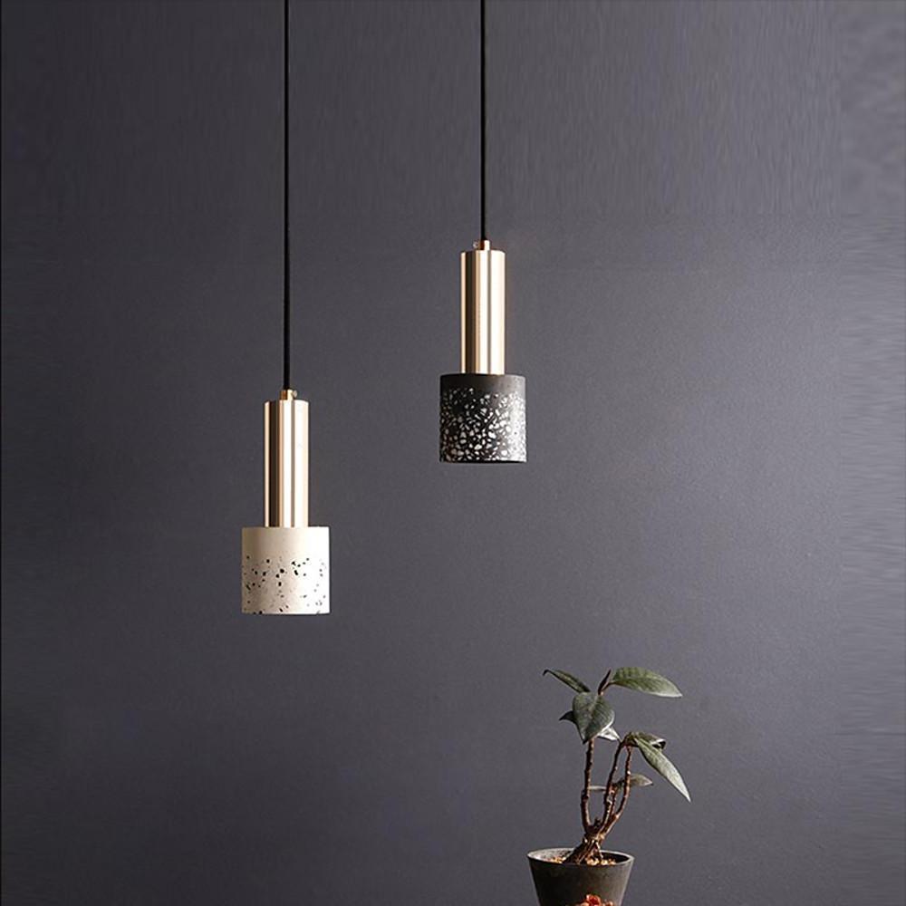 Cylinder Concrete LED Electroplated Nordic Pendant Light