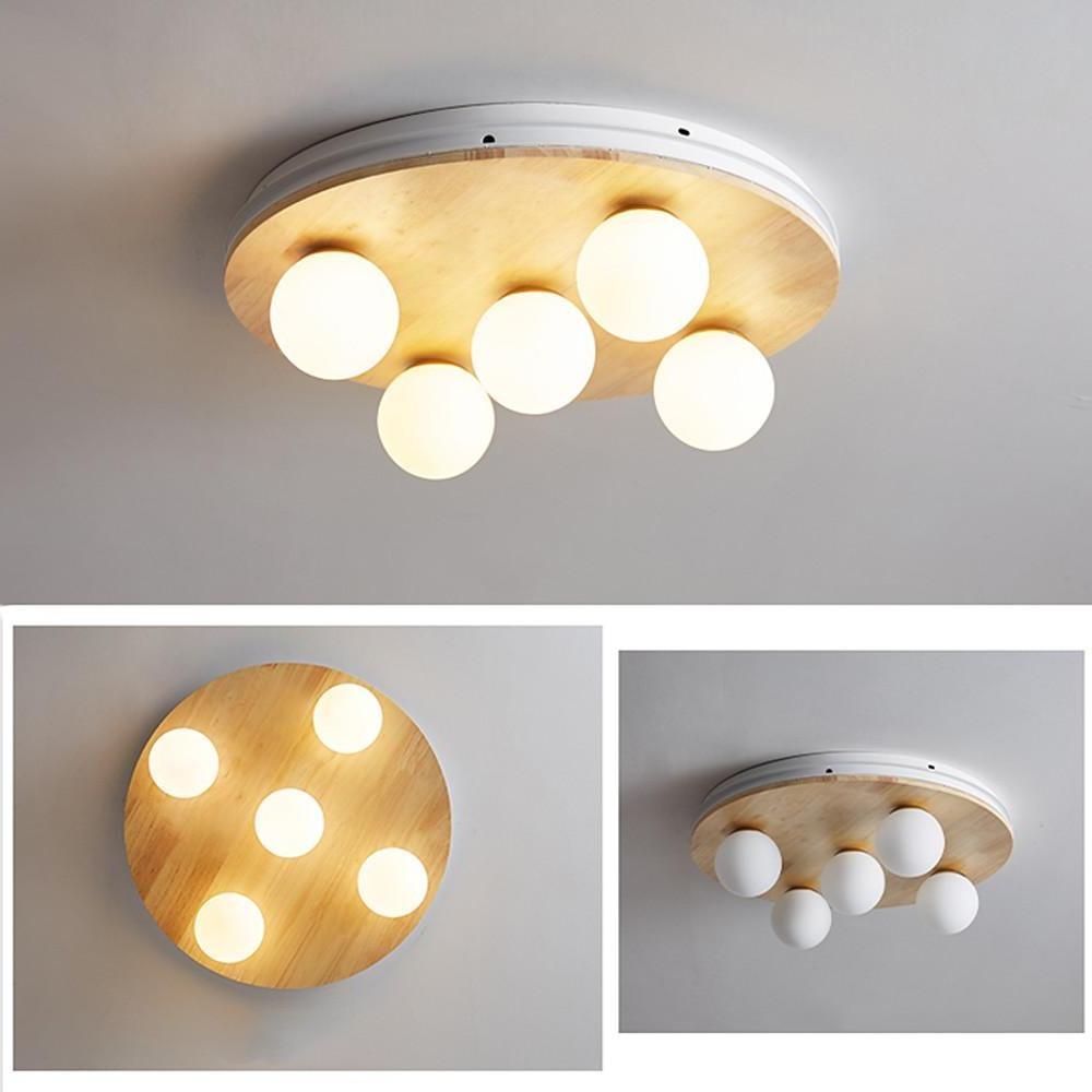 Nordic 5-Light Round Plane Bubble Flush Mount Ceiling Lighting