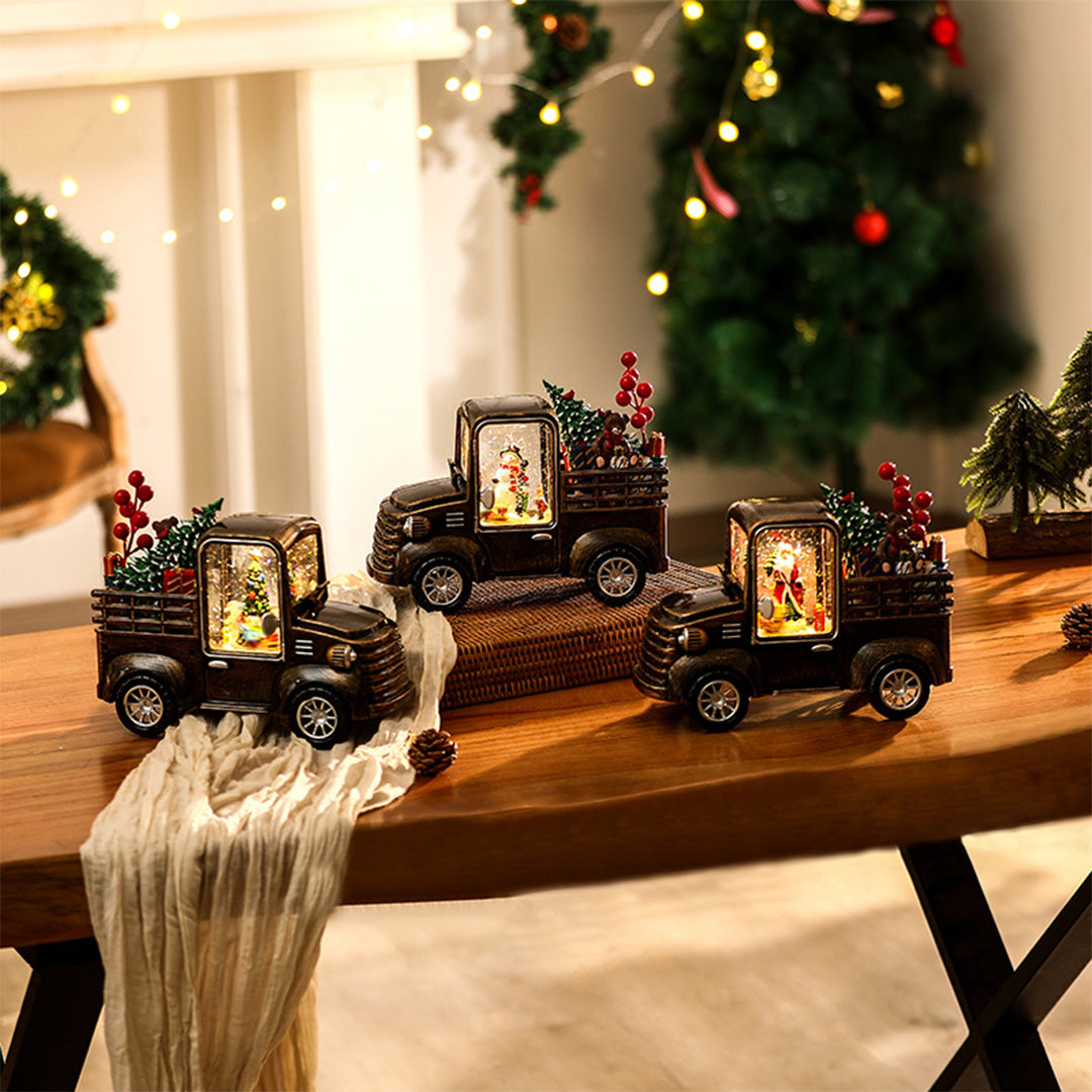 Modern Gold Table Lamp Christmas Snowfall Car Ornament Lamp