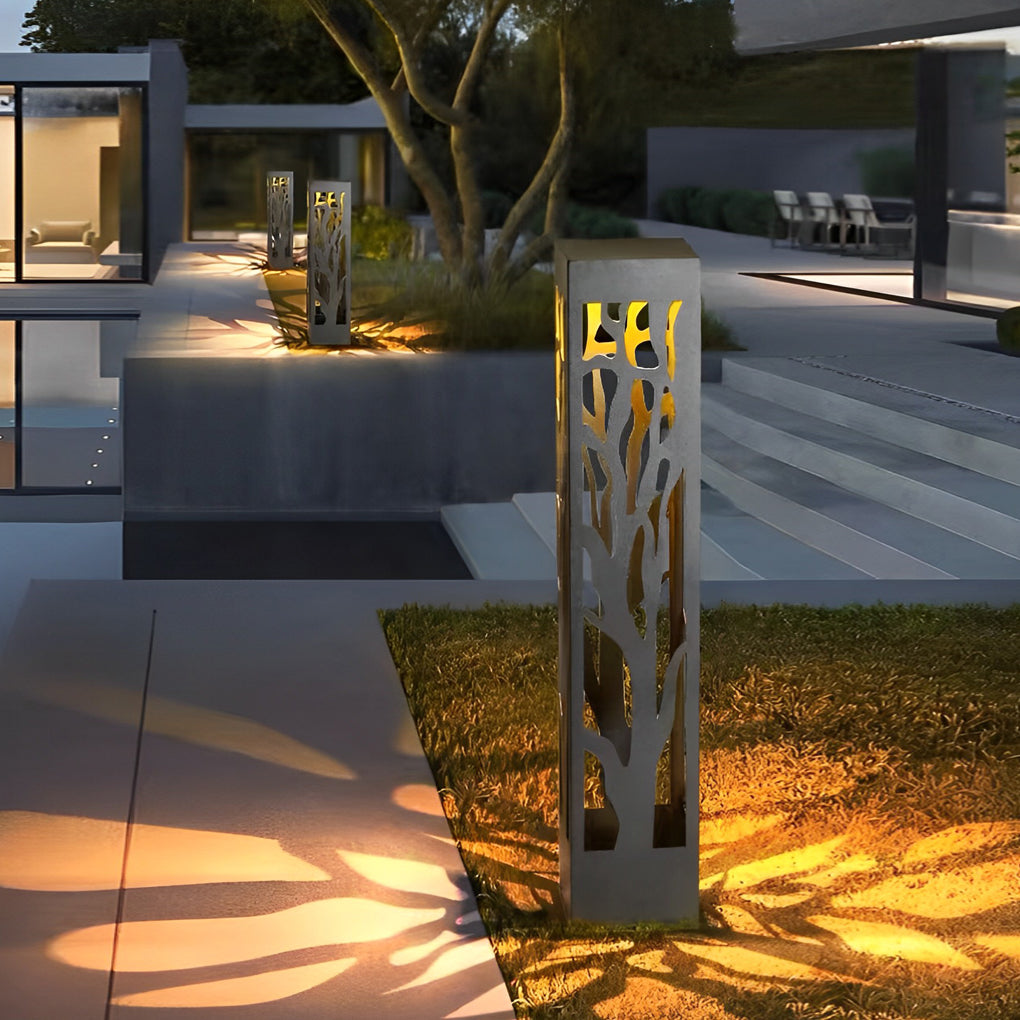 Hollow Outdoor Landscape Lighting Modern Black Path Light