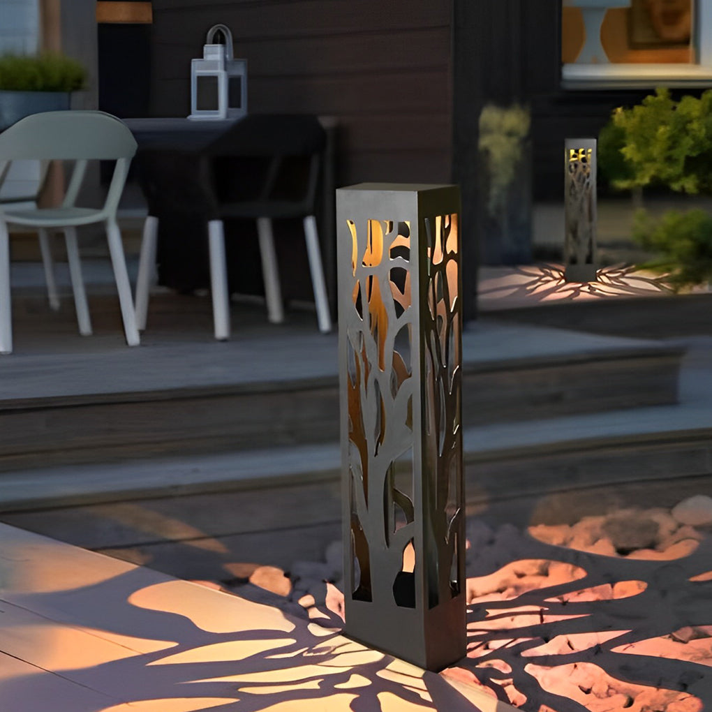 Hollow Outdoor Landscape Lighting Modern Black Path Light