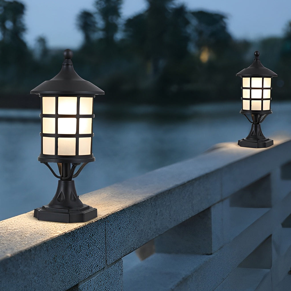 House Pillar Lights Waterproof LED Black Modern Light