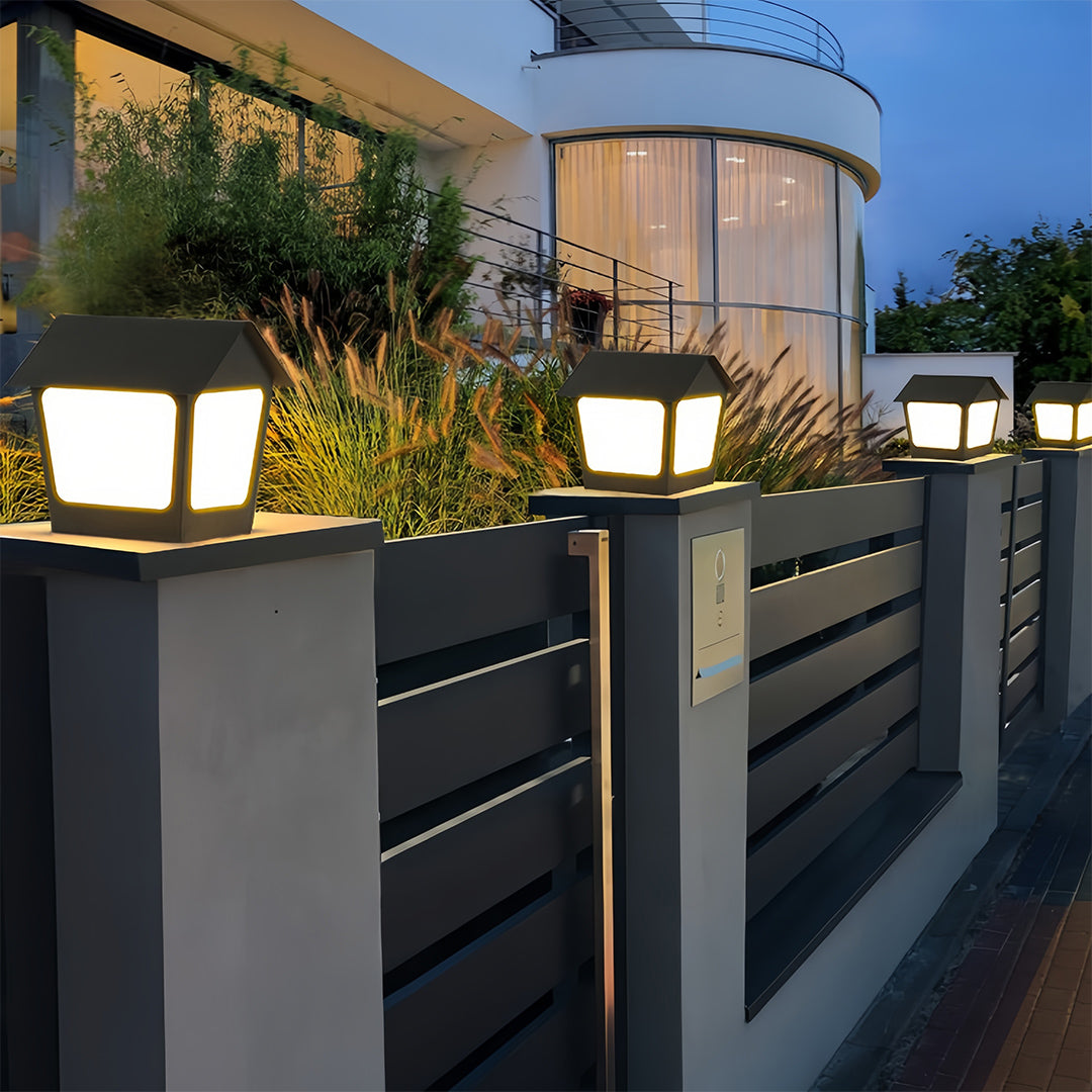 Deck Post Cap Lights Unique Shape Chic Outdoor Garden Post Lights