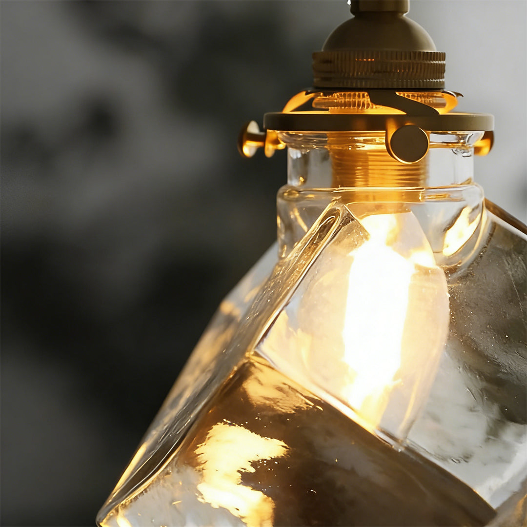 Ice Cube Pendant Light Square Transparent Glass Ceiling Light