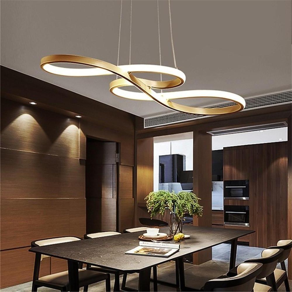 Geometric Design Semi Flush Chandeliers Metal Silica Gel Ceiling Lights