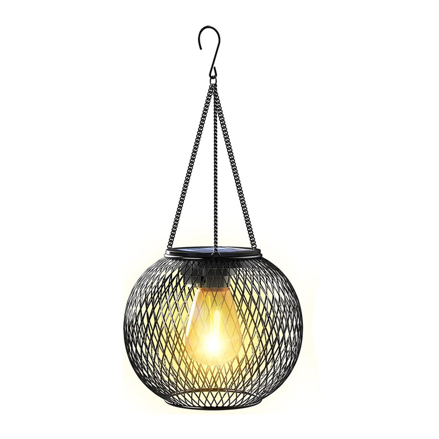 Lantern Style Outdoor Lights Solar Iron Mesh Hanging Lights