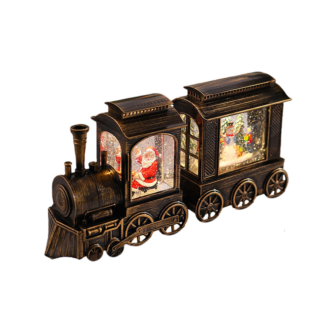Train Christmas Lights Santa Claus Snowfall Ornament Lamp